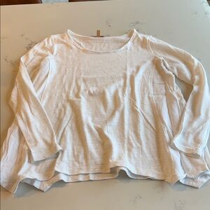 Anthropologie x Bordeaux Asymmetrical White Long Sleeve Swing Tee